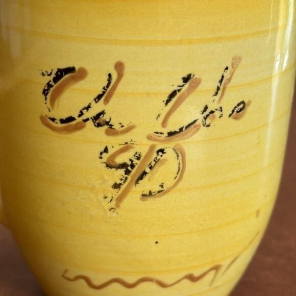Yellow Swirl Coffee Mug 10 Oz Dishwasher & Microwave Safe - Picture 2 of 7